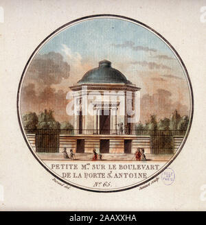 Petite Maison sur le boulevard de la Porte Saint Atoine. In prittoresques vues des principaux edifici de paris par Sergent, 1787 Foto Stock