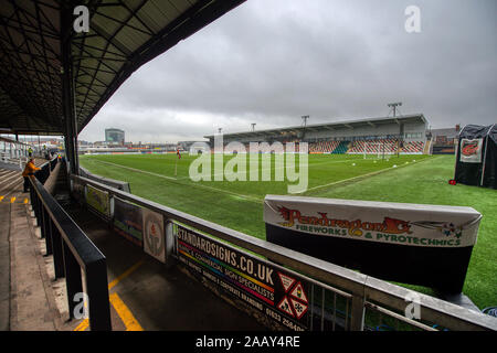 Newport, Regno Unito. 23 Nov, 2019. NEWPORT, GALLES - Novembre 23RD Newport County's Rodney Parade prima il cielo scommettere League 2 match tra Newport County e Oldham Athletic a Rodney Parade, Newport sabato 23 novembre 2019. (Credit: Eddie Garvey | MI News) La fotografia può essere utilizzata solo per il giornale e/o rivista scopi editoriali, è richiesta una licenza per uso commerciale Credito: MI News & Sport /Alamy Live News Foto Stock