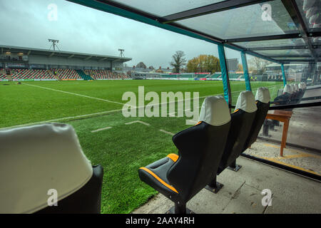 Newport, Regno Unito. 23 Nov, 2019. NEWPORT, GALLES - Novembre 23RD Newport County's Rodney Parade prima il cielo scommettere League 2 match tra Newport County e Oldham Athletic a Rodney Parade, Newport sabato 23 novembre 2019. (Credit: Eddie Garvey | MI News) La fotografia può essere utilizzata solo per il giornale e/o rivista scopi editoriali, è richiesta una licenza per uso commerciale Credito: MI News & Sport /Alamy Live News Foto Stock