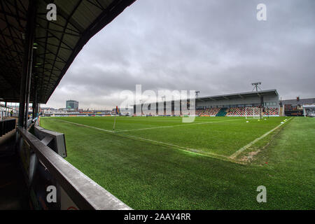 Newport, Regno Unito. 23 Nov, 2019. NEWPORT, GALLES - Novembre 23RD Newport County's Rodney Parade prima il cielo scommettere League 2 match tra Newport County e Oldham Athletic a Rodney Parade, Newport sabato 23 novembre 2019. (Credit: Eddie Garvey | MI News) La fotografia può essere utilizzata solo per il giornale e/o rivista scopi editoriali, è richiesta una licenza per uso commerciale Credito: MI News & Sport /Alamy Live News Foto Stock