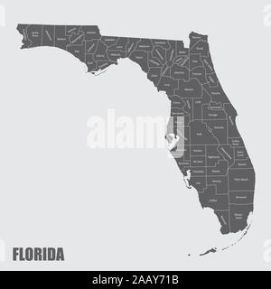 Florida e le sue province Illustrazione Vettoriale