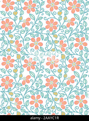 Estate seamless floral background di design Foto Stock