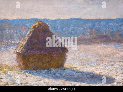 Grainstack (effetto neve) da Claude Monet (1840-1926), olio su tela, 1891 Foto Stock