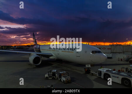 Vancouver, Canada : Circa 2019 - Aria Nuova Zelanda aeromobili a YVR Airport Foto Stock