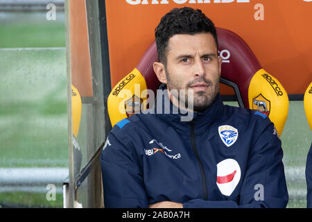 Fabio Grosso di Brescia visto durante il campionato italiano di una partita di calcio tra Roma e Brescia presso lo Stadio Olimpico di Roma.(punteggio finale; come Roma 3:0 Brescia) Foto Stock