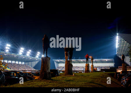 Il Kassam Stadium presi durante la Oxford United la vittoria su Sunderland in Coppa di Lega il 5° round. Foto Stock