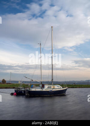 Barche a Spike Island Marina in Wdnes, Cheshire Foto Stock