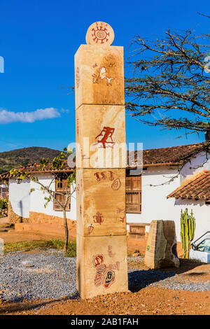 Colorate strade di Barichara Santander in Colombia Sud America Foto Stock