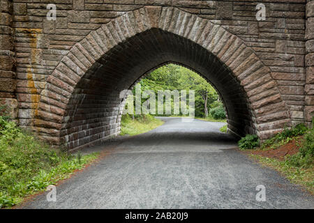 Trasporto su strada ponte di arco nel Parco Nazionale di Acadia Foto Stock