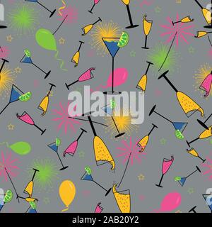 Disegnata a mano luminoso e divertente perfetta configurazione vettore sfondo. Illustrazione Vettoriale