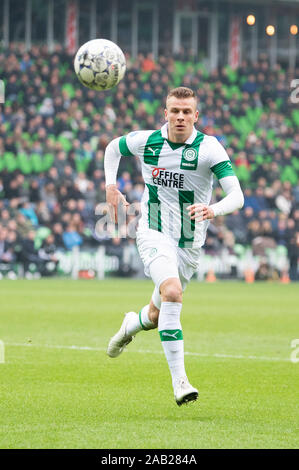 GRONINGEN, 24-11-2019 Euroborg stadium, olandese Eredivisie stagione calcistica 2019/2020 . FC Groningen player Samir Memisevic durante la partita FC Groningen - Feyenoord Credito: Pro scatti/Alamy Live News Foto Stock