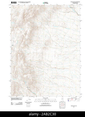 USGS TOPO Map Nevada NV Buttes 20120131 TM il restauro Foto Stock