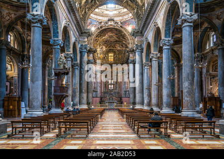 Innenraum der Basilika San Giuseppe dei Teatini, Palermo, Sizilien, Italien, Europa | Basilica di San Giuseppe dei Teatini interno, Palermo, Sicilia, ho Foto Stock