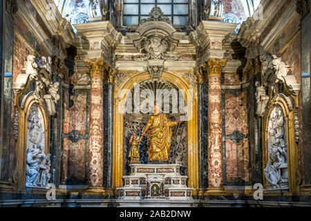 Innenraum der Basilika San Giuseppe dei Teatini, Palermo, Sizilien, Italien, Europa | Basilica di San Giuseppe dei Teatini interno, Palermo, Sicilia, ho Foto Stock