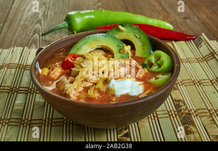 Mexican slow cooker Fiesta zuppa di pollo, non solo senza glutine e senza latte e derivati Foto Stock