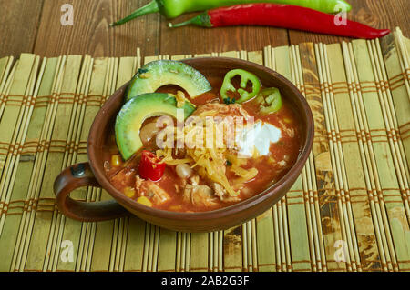 Mexican slow cooker Fiesta zuppa di pollo, non solo senza glutine e senza latte e derivati Foto Stock