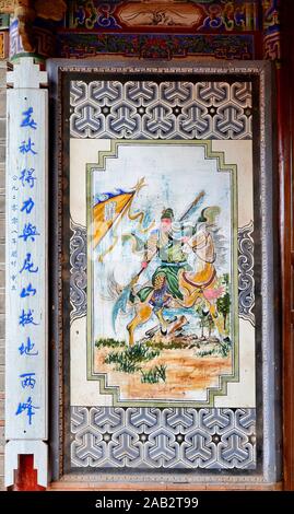 Pittura al tempio di Nuodeng confucio, provincia di Yunnan, Cina Foto Stock