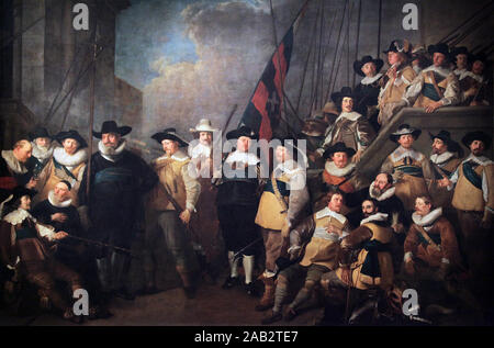 Milizia sotto il Capitano Cornelis de Graeff e tenente Hendrick Lauwrensz (1642) da Jacob Backer (1608-1651) Olandese Golden Age pittore Foto Stock