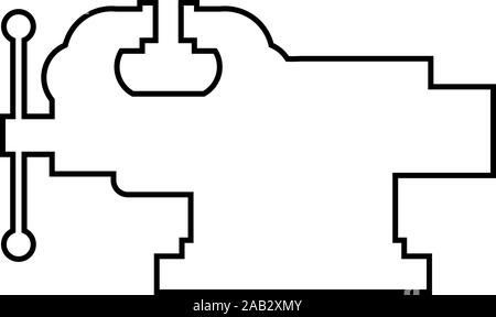 Vice ganascia morsa Repair Clamp icona strumento profilo colore nero illustrazione vettoriale stile piatto semplice immagine Illustrazione Vettoriale