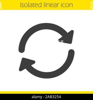 Aggiorna icona lineare. Linea sottile illustrazione. Ricaricare il simbolo di contorno. Il vettore isolato disegno di contorno Illustrazione Vettoriale