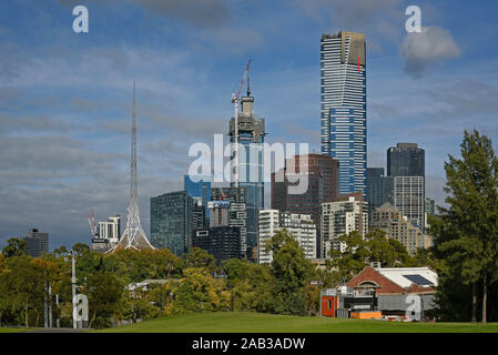 Australia, Victoria, Melbourne, Aprile 11, 2019 - la skyline di Melbourne foto di Fabio Mazzarella/Sintesi/Alamy Stock Photo Foto Stock