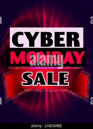 Cyber lunedì vendita sfondo. Banner per vacanza sconti e vendite. Foto Stock