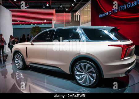 La Hongqi E115 auto elettrica concetto sul display a 2019 Guangzhou Auto Show. Foto Stock