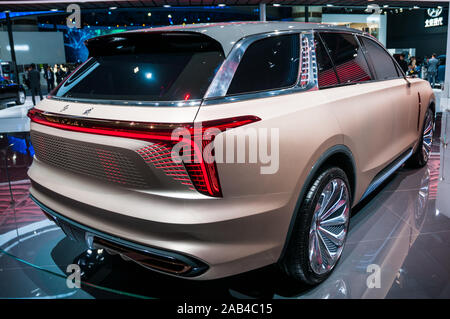 La Hongqi E115 auto elettrica concetto sul display a 2019 Guangzhou Auto Show. Foto Stock