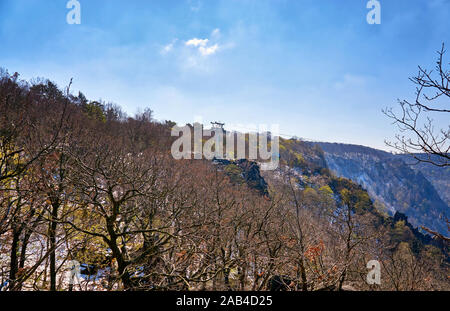 Funivia nelle montagne di Thale. Sassonia-anhalt, Harz, Germania Foto Stock