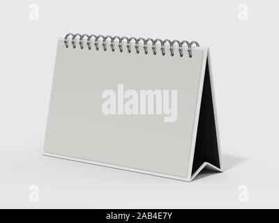 3d vuoti calendario desktop isolati su sfondo bianco Foto Stock