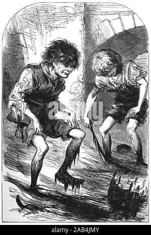 Mudlarks Vittoriano di Londra (la rivista di Headington, 1871) Foto Stock