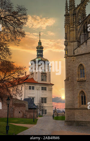 Kutna Hora con Santa Barbara la Chiesa che è un sito patrimonio mondiale dell'UNESCO, Repubblica Ceca. Foto Stock