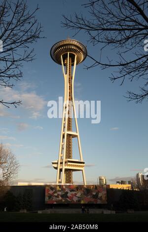 Lo Space Needle a Seattle, Washington, Stati Uniti d'America. Foto Stock