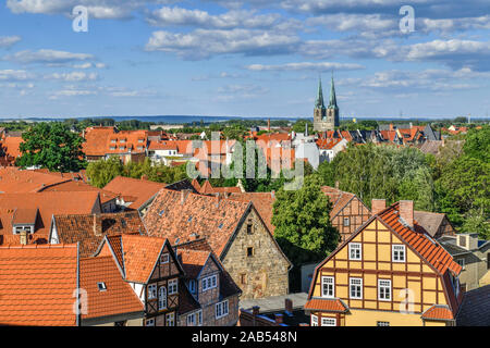 Übersicht, Altstadt, Quedlinburg, Sachsen-Anhalt, Deutschland Foto Stock