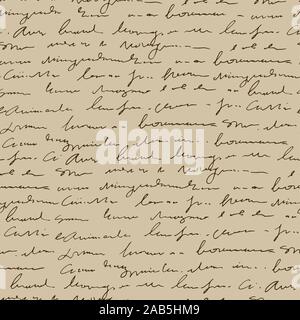 Manoscritta testo astratto modello senza giunture, vintage beige vettore sfondo dello script Illustrazione Vettoriale