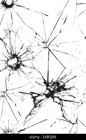 Vetro rotto vettore seamless pattern,effetto grunge isolati su sfondo bianco Illustrazione Vettoriale