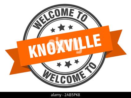 Timbro di Knoxville. Benvenuti a Knoxville segno arancione Illustrazione Vettoriale