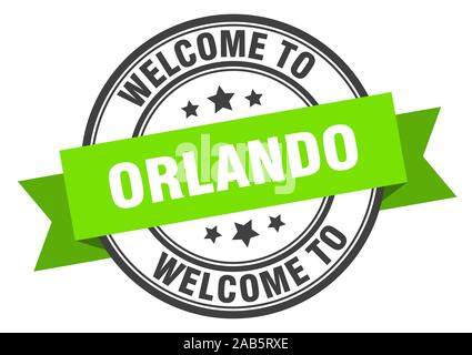 Orlando timbro. Benvenuti a Orlando segno verde Illustrazione Vettoriale