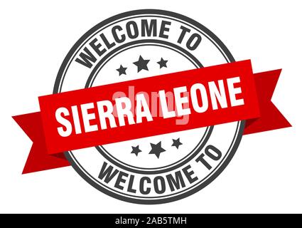 Sierra Leone timbro. Benvenuti in Sierra Leone segno rosso Illustrazione Vettoriale