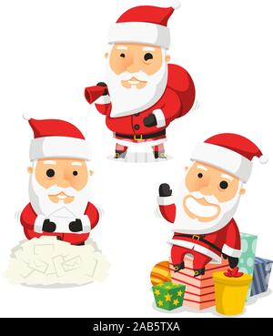 Santa Claus set regalo Illustrazione Vettoriale