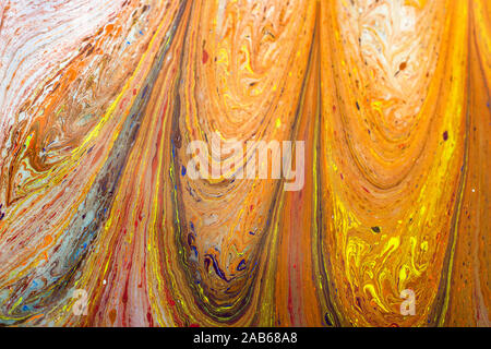 Abstract marmorizzazione arte patterns in paint come sfondo Foto Stock