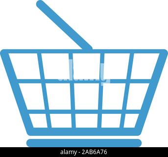 Svuota carrello in appartamento di design moderno. Colorato icona vettore isolato sullo sfondo bianco. Negozio di blue box per il sito web di sviluppo progettuale. Unico mercato semplice oggetto. supermercato negozio vettore elemento Illustrazione Vettoriale