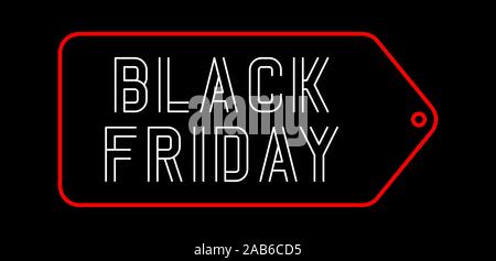 Venerdì nero vendita Banner Template Design Illustrazione Vettoriale - linee il concetto di font Illustrazione Vettoriale