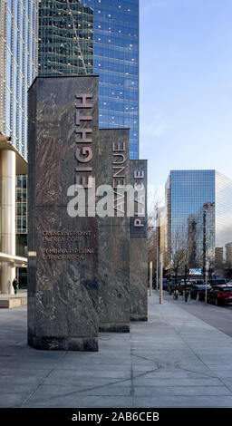 L'Ottava Avenue luogo Calgary Alberta Foto Stock