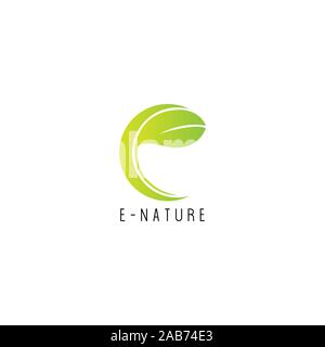 Eco Logo Design. Lettera e vettore. Illustrazione Vettoriale