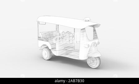 3D rendering di un tuk tuk isolato in uno sfondo per studio Foto Stock