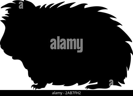 Silhouette di cavia. Animale roditore. Vector illustrator Illustrazione Vettoriale