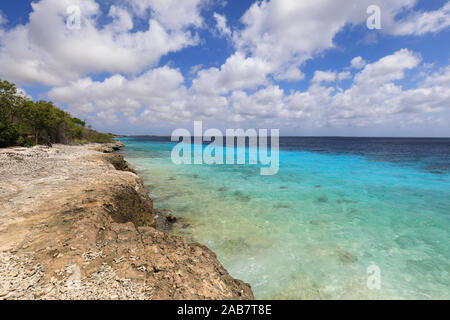 Bellissima costa a nord di Bonaire Island nel mar dei Caraibi Foto Stock