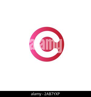 La lettera C in un cerchio il concetto del logo con il colore rosso Illustrazione Vettoriale