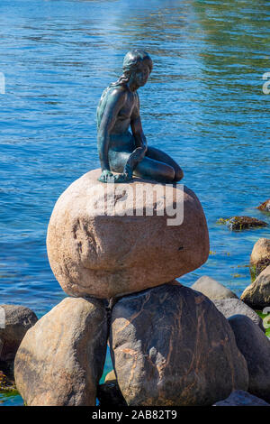 La statua della Sirenetta, Copenaghen, Danimarca, Europa Foto Stock